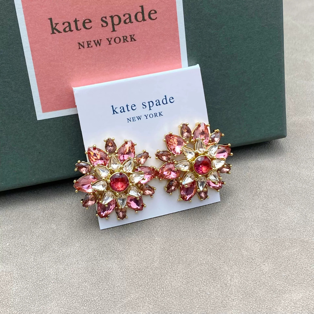 kate spade Pave Diamond Flower Stud Earrings